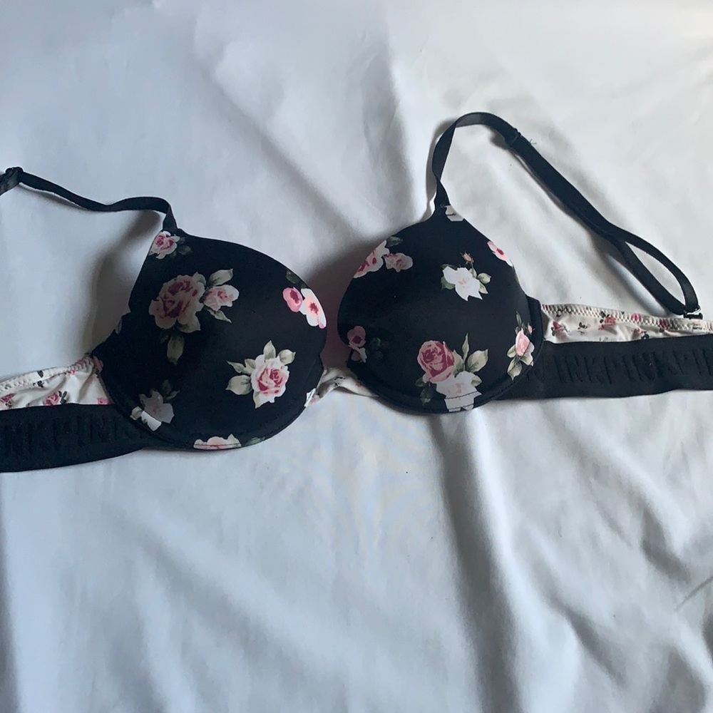PINK Floral T-Shirt Bra 34A